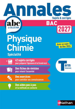 Physique chimie spécialité terminale : bac 2027