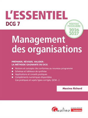 Management des organisations : DCG 7 : nouveau programme 2026-2027