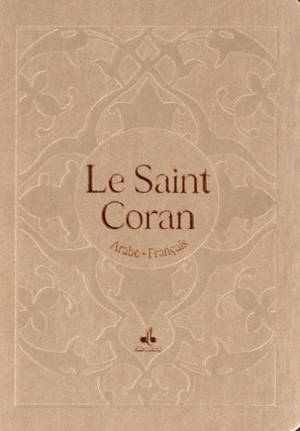 Le saint Coran bilingue : couverture daim rouge