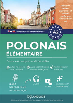 Apprendre le polonais A2 élémentaire. Cours avec support audio et vidéo : Apprendre le polonais avec exercices, grammaire et vocabulaire. Idéal pour étude autonome ou...