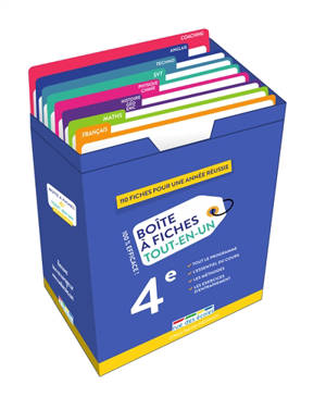 Boîte à fiches tout-en-un 4e : 110 fiches pour une année réussie : 100 % efficace !