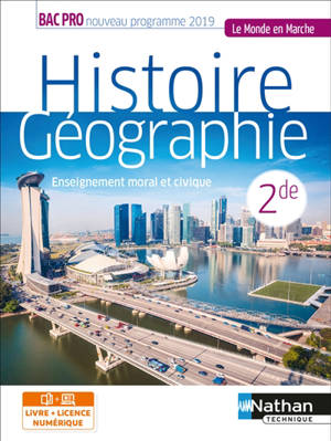 Histoire géographie, enseignement moral et civique 2de bac pro : nouveau programme 2019