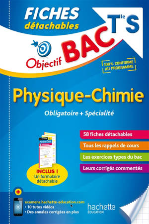 Physique Chimie Terminale S Obligatoire Spécialité 58 Fiches Détachables - 