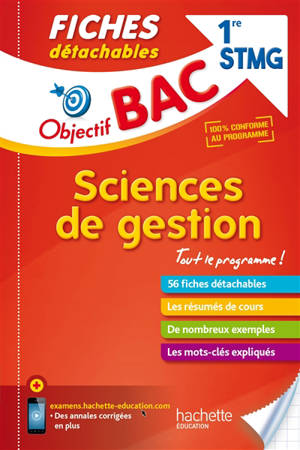 Sciences de gestion, 1re STMG : 56 fiches détachables