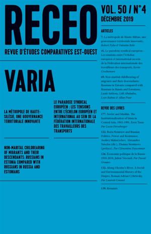 Revue d'études comparatives Est-Ouest. n° 4 (2019)