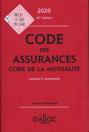 Code des assurances 2020; Code de la mutualité 2020