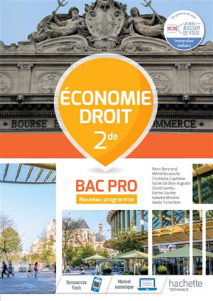 Economie droit 2de bac professionnel : cahier de l'élève : nouveau programme