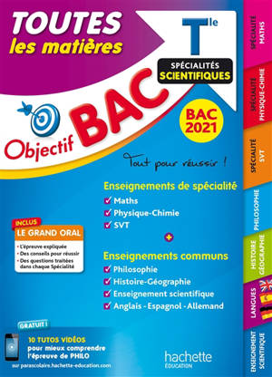 Toutes les matières terminale spécialités scientifiques : bac 2021