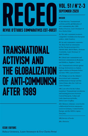 Revue d'études comparatives Est-Ouest. n° 2-3 (2020), Transnational activism and the globalization of anti-communism after 1989