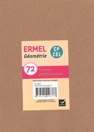 Ermel géométrie CP-CE1 : matériel élèves : 72 formes prédécoupées