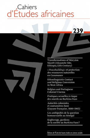 Cahiers d'études africaines. n° 239