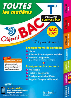 Toutes les matières terminale spécialités sciences éco : bac 2021