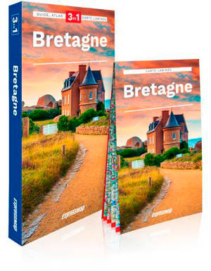 Bretagne : 3 en 1 : guide, atlas, carte laminée
