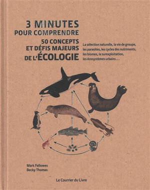 3 minutes pour comprendre 50 concepts et défis majeurs de l'écologie : la sélection naturelle, la vie de groupe, les parasites, les cycles des nutriments, les biomes, la surexploitation, les écosystèmes urbains...