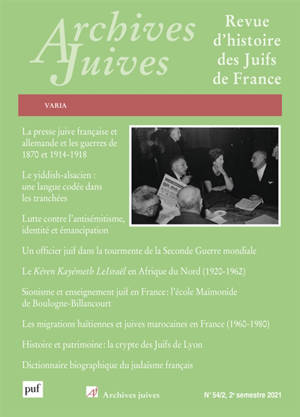Archives juives. n° 54-2, Varia