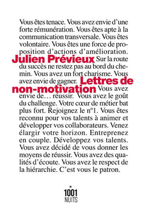 Lettres de non-motivation