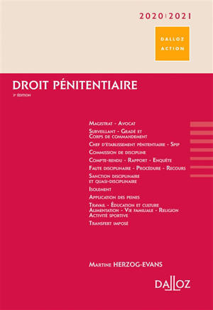 Le droit pénitentiaire 2019-2020
