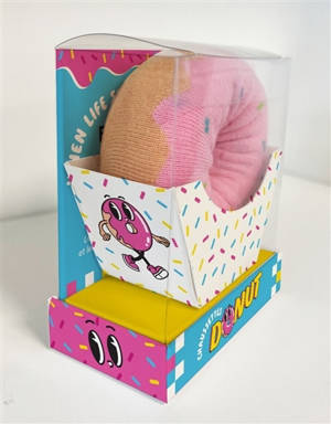 Coffret when life socks... eat a donut : les meilleures recettes de donuts et leur paire de chaussettes sucrées ! : love fraise