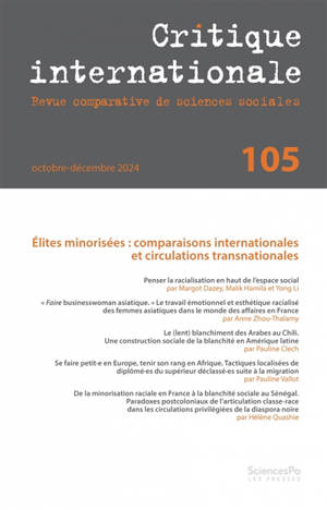 Critique internationale, n° 105. Elites minorisées : comparaisons internationales et circulations transnationales