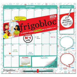 Frigobloc Mensuel 2026 avec un stylo 4 couleurs ! : (de sept. 2025 à déc. 2026)