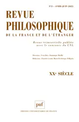 Revue philosophique, n° 2 (2025). XXe siècle