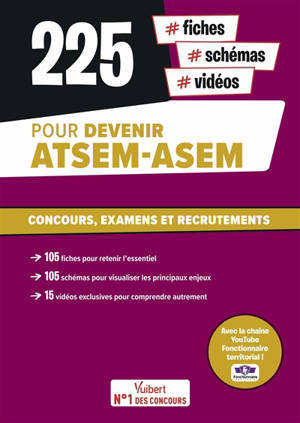 225 fiches, schémas, vidéos pour devenir ATSEM, ASEM : concours, examens et recrutements