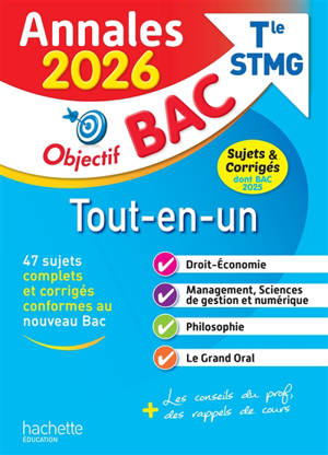 Tout-en-un terminale STMG : annales 2026, sujets et corrigés