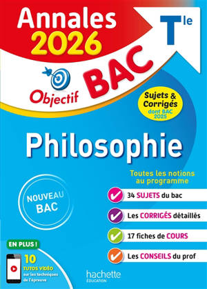 Philosophie terminale : annales 2026, sujets & corrigés