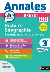 Histoire géographie, enseignement moral et civique 3e : brevet 2026