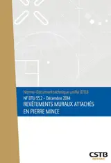 Revêtements muraux attachés en pierre mince : NF DTU 55.2