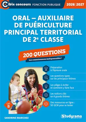 Oral auxiliaire de puériculture principal territorial de 2e classe : 200 questions, les connaissances indispensables !, cat. B : 2026-2027