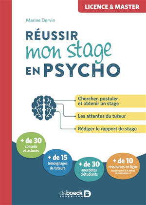 Réussir mon stage en psycho : licence & master