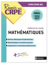 Mathématiques, épreuve de leçon : oral 2026-2027 : concours M2