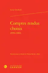 Comptes rendus choisis : 1950-1980