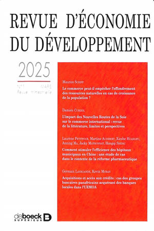 Revue d'économie du développement, n° 1 (2025)