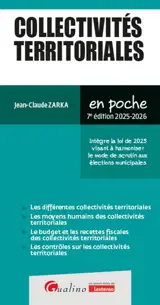 Collectivités territoriales : 2025-2026