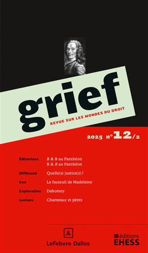Grief : revue sur les mondes du droit, n° 12-2
