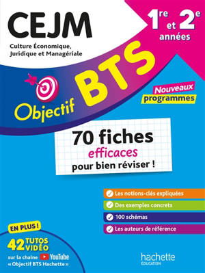 BTS CEJM, culture économique, juridique et managériale, 1re et 2e années : 70 fiches efficaces pour bien réviser ! : 2026