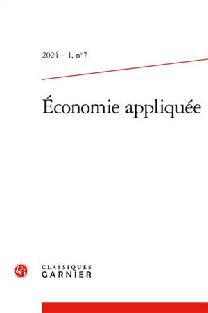 Economie appliquée, n° 7