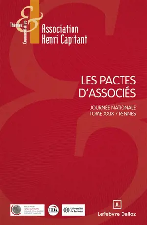 Les pactes d'associés : journées nationales, Rennes, 29 novembre 2024