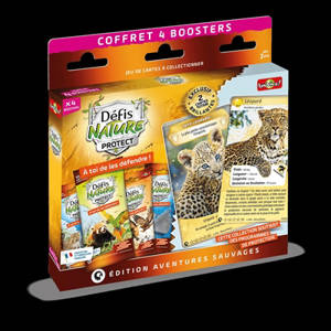 Défis nature protect : coffret 4 boosters : léopard