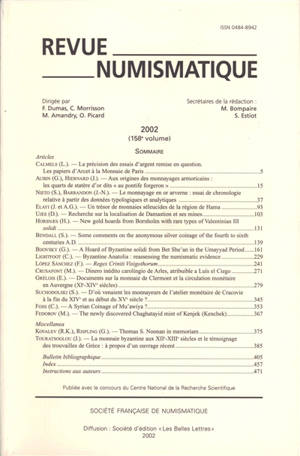 Revue numismatique, n° 158. Varia