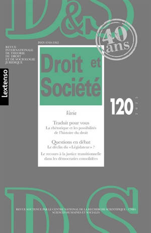 Droit et société, n° 120. Varia