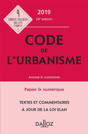 Code de l'urbanisme 2019