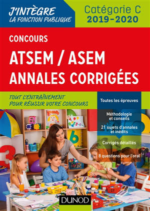 Concours ATSEM-ASEM : annales corrigées : catégorie C, concours 2019-2020
