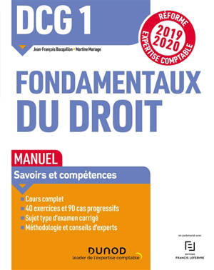 DCG 1, fondamentaux du droit : manuel 2019-2020