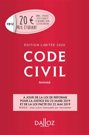Code civil 2020, annoté