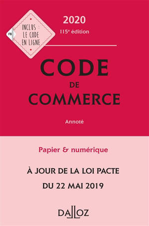 Code de commerce 2020, annoté