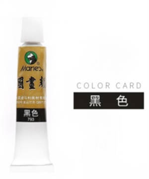 Tube de peinture chinoise Marie's (12 mL) : Couleur noire (n°793) | 马利牌单支大(国画颜料) : 黑色