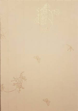 XP-052C Papier à lettres motif fleurs dorées (beige foncé) | 梅兰竹菊描金粉彩八行宣纸信笺(橘黄) 